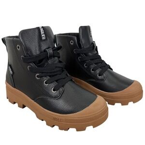 Aigle Leather Chunky Lug Sole Ankle Boots Mens US 5 Lace Walking Sneaker Eco‎